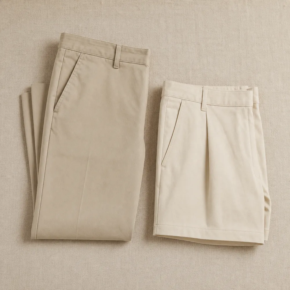 Cotton chinos & shorts — Woven sourced by Almekora Global