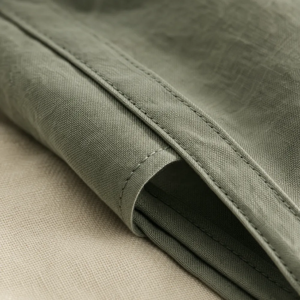 French-seam finish — Woven sourced by Almekora Global